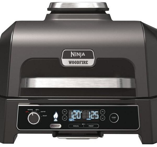 Ninja OG850UK Woodfire XL Electric BBQ Grill & Smoker - Black/Grey